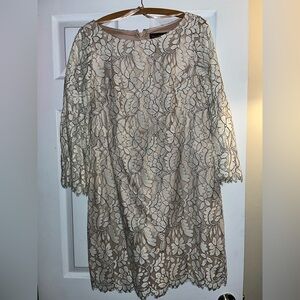 Jessica Howard Cream Lace Long Sleeve Dress